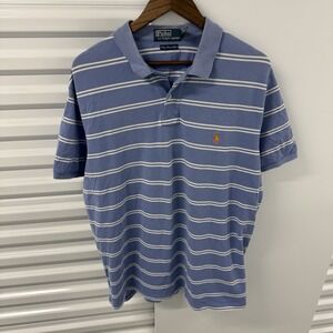 Polo Ralph Lauren Pima Stretch Mesh Polo Blue Striped Mens XXL